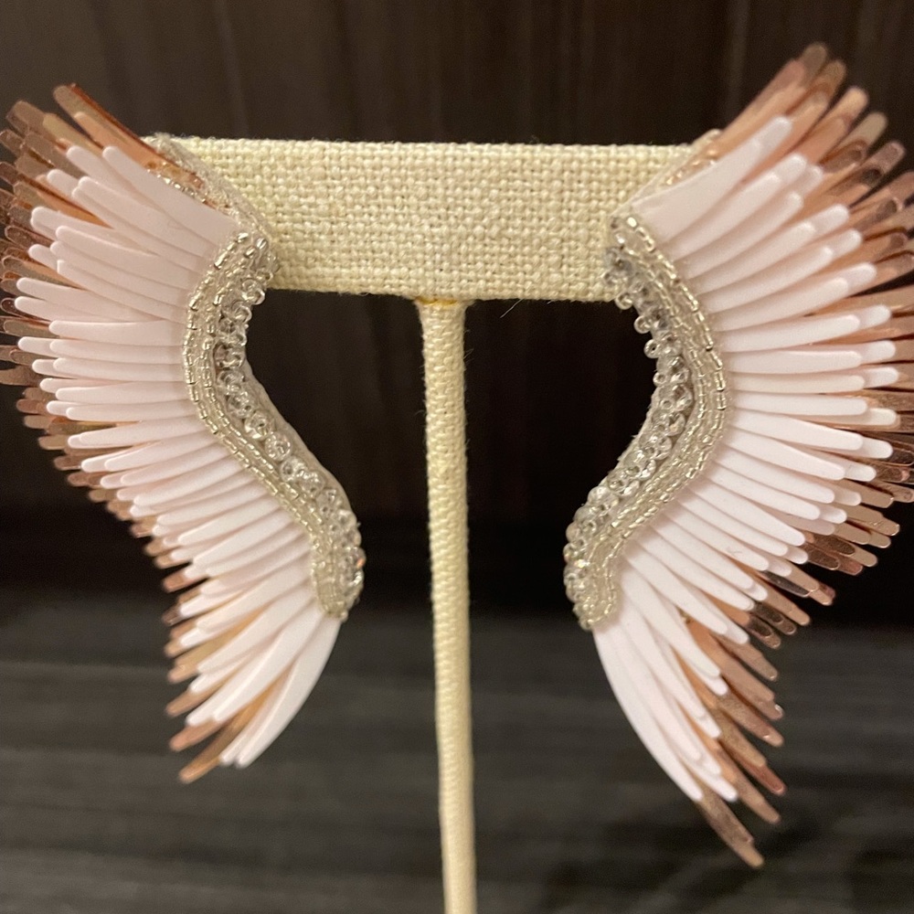 Mignonne Gavigan Pink and Brown Wing Earrings